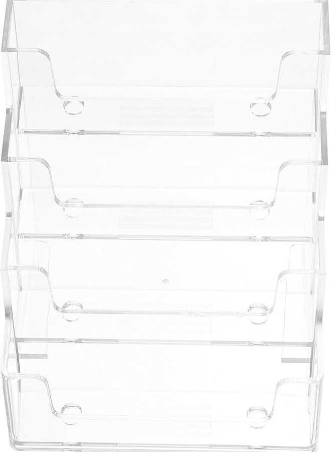 Veemoon Desktop Business Card Holder Box 4 Compartments Organizer Stand for Office Desk Display - Image 1